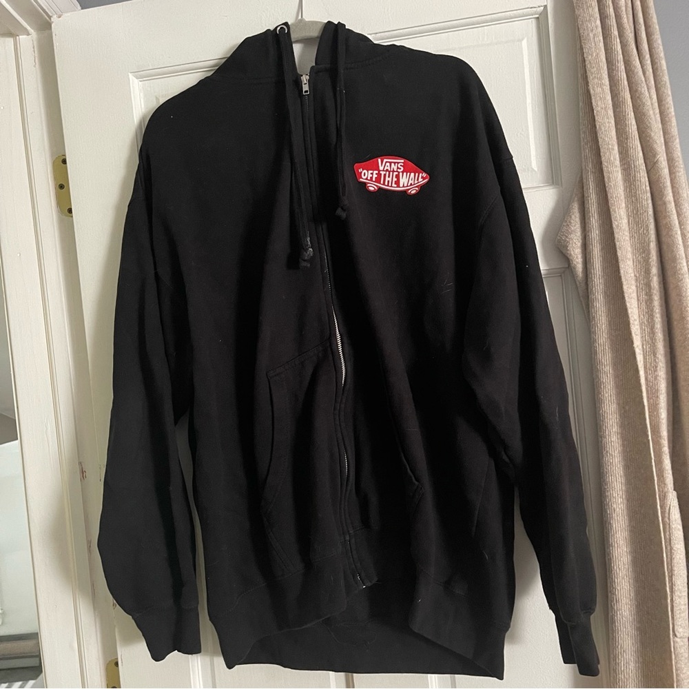 Vans Off the Wall Black Zip Up Hoodie